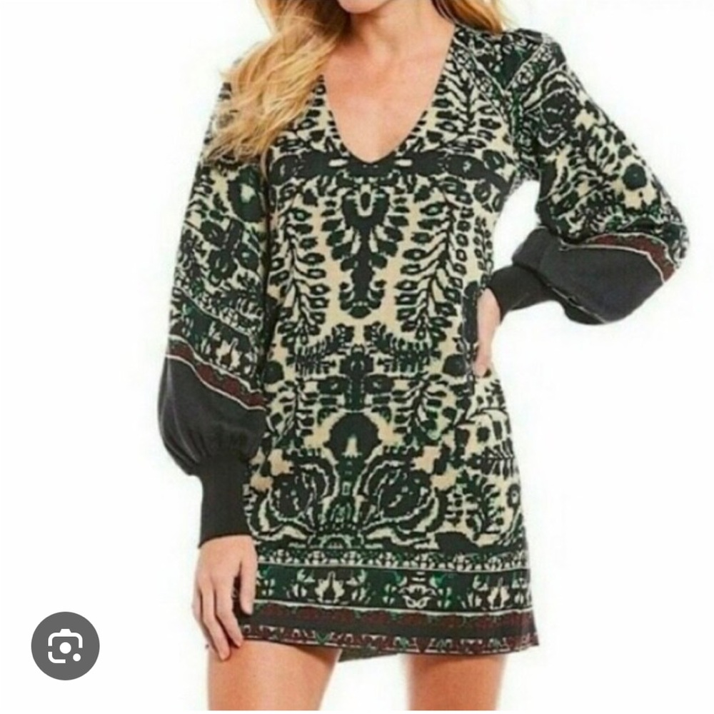 Free People Music and Lyrics Printed Mini Dress